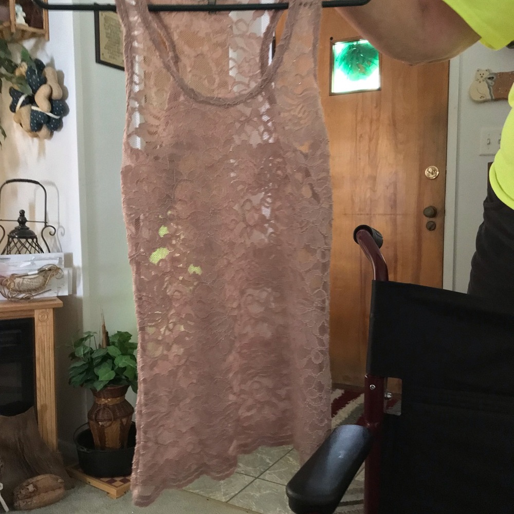 BKE Overlace Iridescent Dressy Shirt